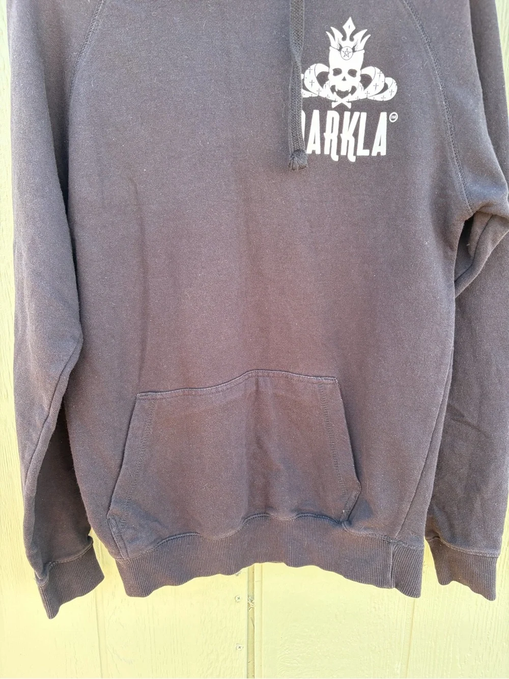 Darkla kinds Black Hooded Pullover Sweatshirt Size S